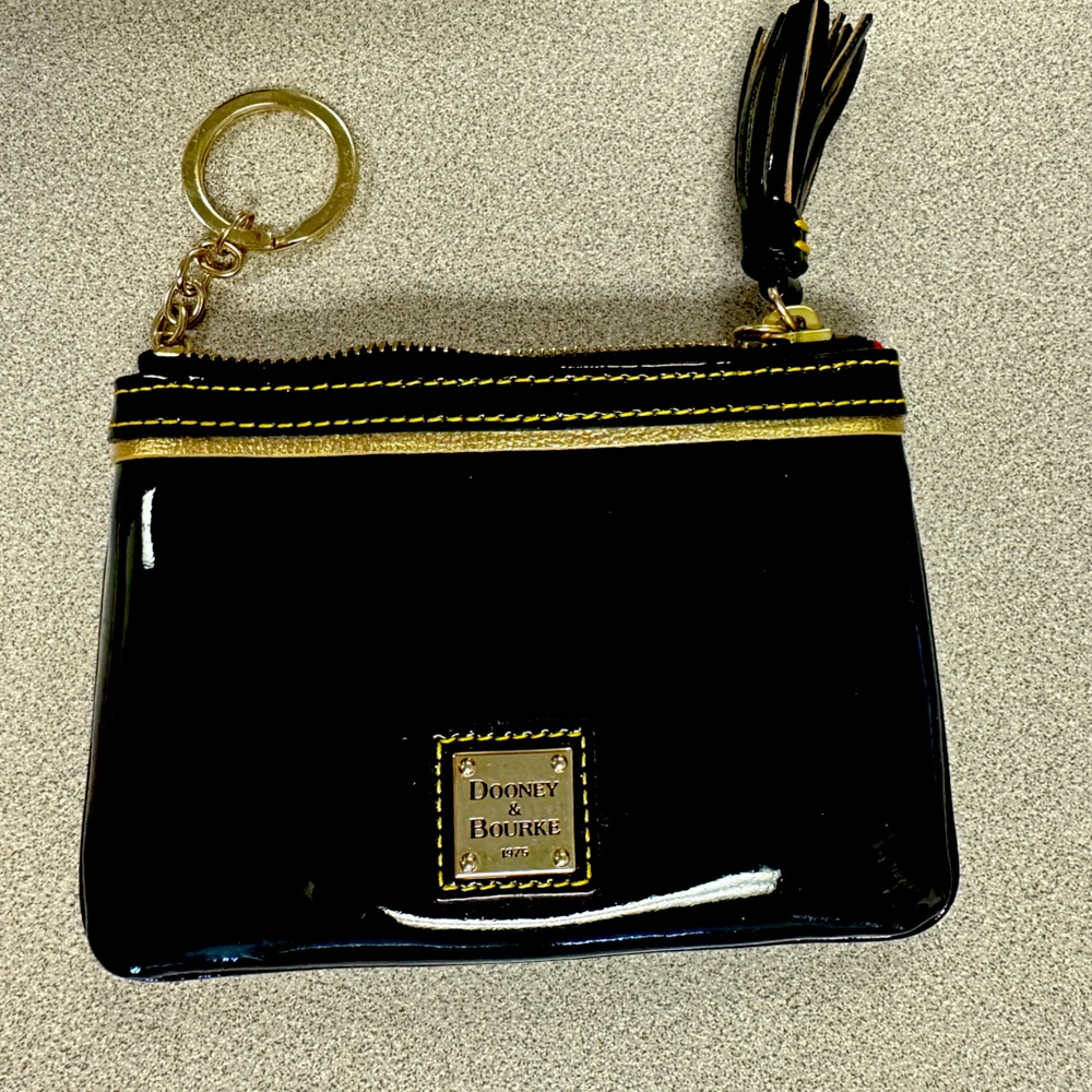 Dooney and Bourke black patent coin purse